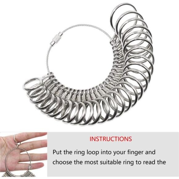 Ring Sizer Mandrel Measuring Tool Steel Ring Sizing Gauge Sizers Set Rubber - Picture 6 of 8